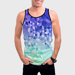 Майка-безрукавка мужская Градиентная геометрия, цвет: 3D-черный — фото 2