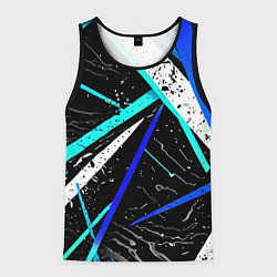 Майка-безрукавка мужская Разноцветные праздничные линии, цвет: 3D-черный