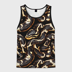 Мужская майка без рукавов Змея черно-белая