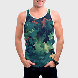 Майка-безрукавка мужская Армейский камуфляж зеленый, цвет: 3D-белый — фото 2