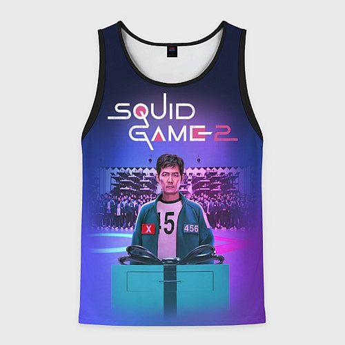 Мужская майка без рукавов Сон Ки Хун - Игра в кальмара / 3D-Черный – фото 1