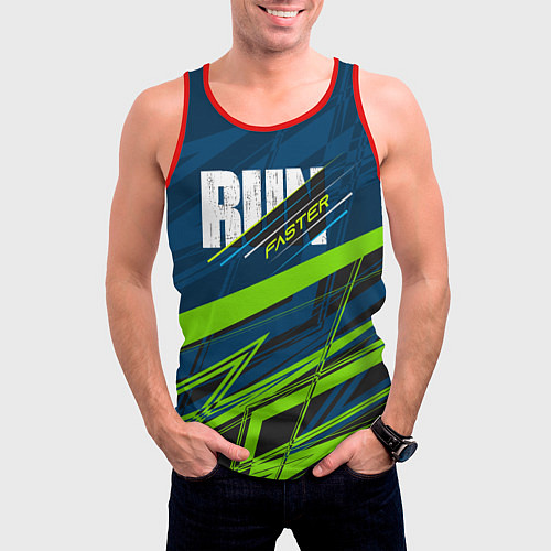 Мужская майка без рукавов Бодрый лозунг / 3D-Красный – фото 3