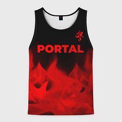 Майка-безрукавка мужская Portal - red gradient посередине, цвет: 3D-черный