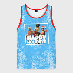 Мужская майка без рукавов Happy Holidays - Fortnite Ginger Gunner и Щелкунчи
