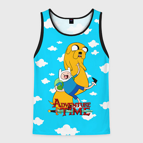 Мужская майка без рукавов Время приключений / 3D-Черный – фото 1