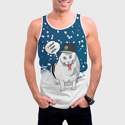 Майка-безрукавка мужская Котозмей Бендер - 2025, цвет: 3D-белый — фото 2