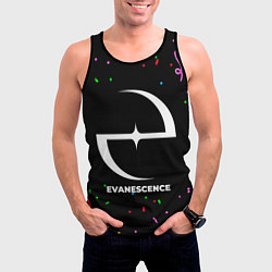 Майка-безрукавка мужская Evanescence конфети, цвет: 3D-черный — фото 2