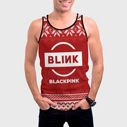 Майка-безрукавка мужская Новогодний Blackpink, цвет: 3D-черный — фото 2