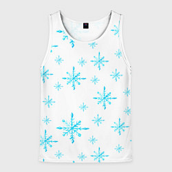 Мужская майка без рукавов Зимний узор из снежинок