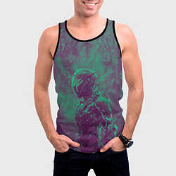 Майка-безрукавка мужская Киборг в пурпурных тонах, цвет: 3D-черный — фото 2