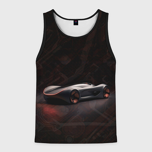 Мужская майка без рукавов Футуристичный гоночный автомобиль / 3D-Черный – фото 1