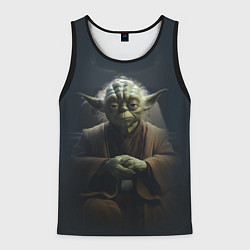 Майка-безрукавка мужская Мастер Йода, цвет: 3D-черный