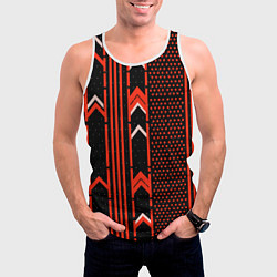 Майка-безрукавка мужская Красные обои на чёрном фоне, цвет: 3D-белый — фото 2
