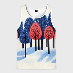 Мужская майка без рукавов Красно-синие елки