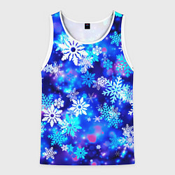 Мужская майка без рукавов Яркие узоры снежинок