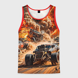 Майка-безрукавка мужская Mad Max - explosion cars, цвет: 3D-красный