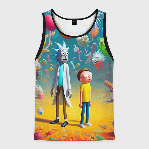 Мужская майка без рукавов Рик и Морти - сюрреалистическая фантазия / 3D-Черный – фото 1