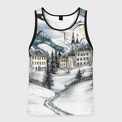 Мужская майка без рукавов Заснеженный старый город