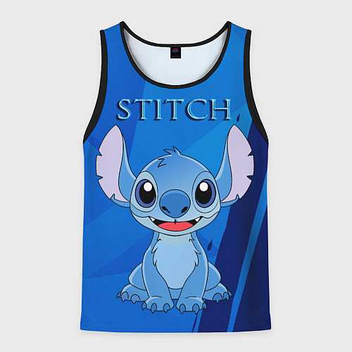 Мужская майка без рукавов Стич / 3D-Черный – фото 1