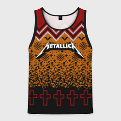 Майка-безрукавка мужская Metallica christmas ugly sweater, цвет: 3D-черный