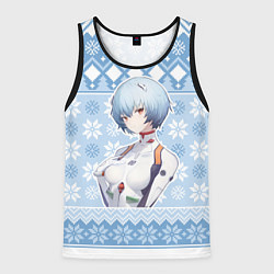 Мужская майка без рукавов Rei christmas sweater Evangelion