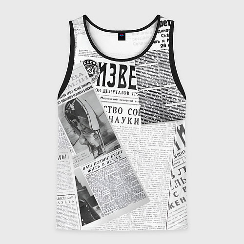 Мужская майка без рукавов Izvestiya / 3D-Черный – фото 1