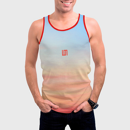 Мужская майка без рукавов 30 Seconds to Mars - рассвет / 3D-Красный – фото 3