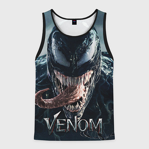 Мужская майка без рукавов Venom head with tongue / 3D-Черный – фото 1