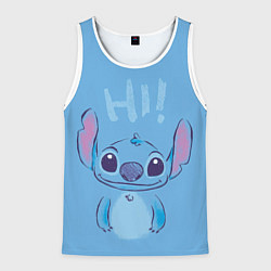 Мужская майка без рукавов Stitch says hi