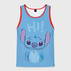 Мужская майка без рукавов Stitch says hi