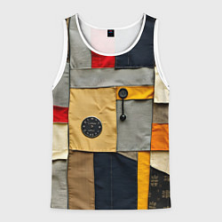 Мужская майка без рукавов Ретро пэчворк