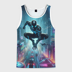 Мужская майка без рукавов Spider-man in the neon metropolis