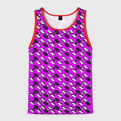 Мужская майка без рукавов Чёрно-белые фигуры на розовом фоне