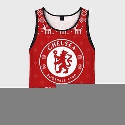Майка-безрукавка мужская Новогодний Chelsea с оленями, цвет: 3D-черный