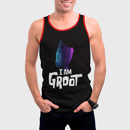 Мужская майка без рукавов Я есть Грут / 3D-Красный – фото 3