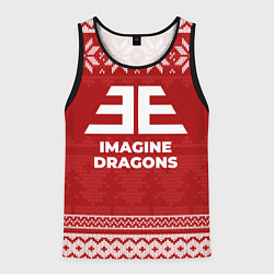 Майка-безрукавка мужская Новогодний Imagine Dragons, цвет: 3D-черный