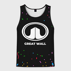 Майка-безрукавка мужская Great Wall конфети, цвет: 3D-черный
