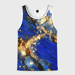 Мужская майка без рукавов Золотой минерал в синем камне