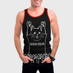 Майка-безрукавка мужская Burzum: cat rock, цвет: 3D-красный — фото 2