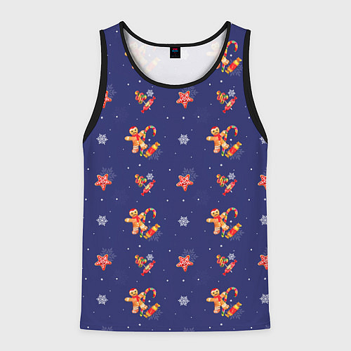 Мужская майка без рукавов Сладости и снег / 3D-Черный – фото 1