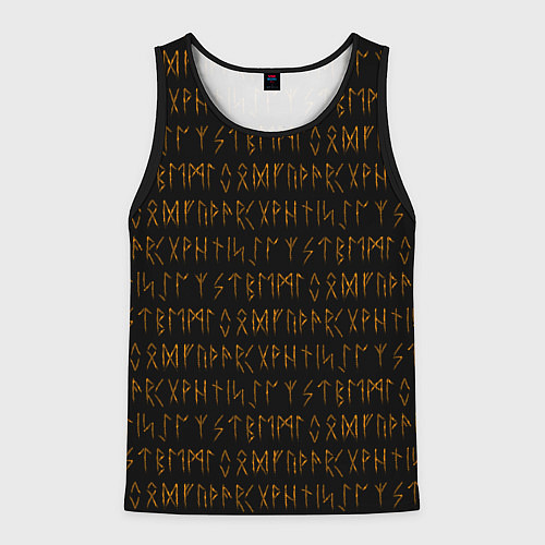 Мужская майка без рукавов Орнамент древних обережных рун / 3D-Черный – фото 1