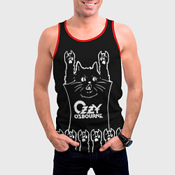 Майка-безрукавка мужская Ozzy Osbourne: cat rock, цвет: 3D-красный — фото 2