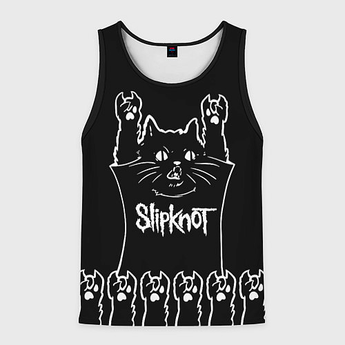 Мужская майка без рукавов Slipknot: cat rock / 3D-Черный – фото 1