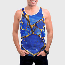 Майка-безрукавка мужская A gold mineral in a blue stone, цвет: 3D-белый — фото 2