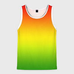 Мужская майка без рукавов Градиент сочный красно-жёлто-зелёный