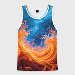 Мужская майка без рукавов Яркое пламя в воде