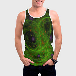 Майка-безрукавка мужская Зелёный дым абстракция, цвет: 3D-белый — фото 2