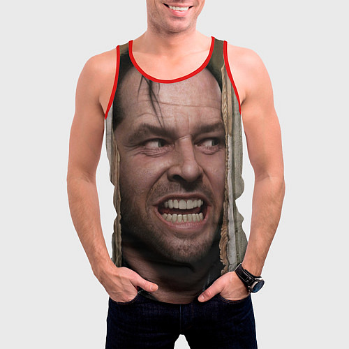 Мужская майка без рукавов The shining - heres johnny / 3D-Красный – фото 3