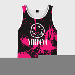 Майка-безрукавка мужская Nirvana pink color, цвет: 3D-белый