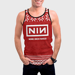 Майка-безрукавка мужская Новогодний Nine Inch Nails, цвет: 3D-черный — фото 2